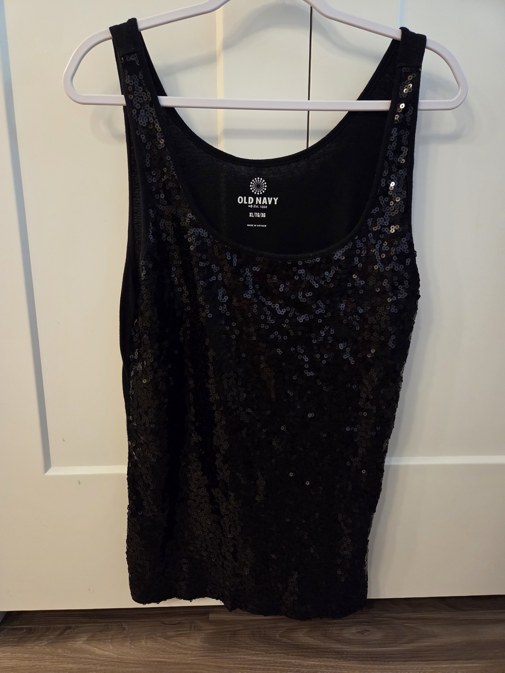Old Navy Black Sequin Scoop Neck Tank